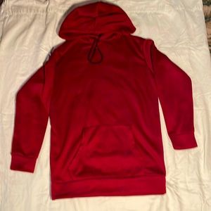 Slim flit long burgundy hoodie